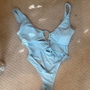 Light Blue One-Piece Swimsuit